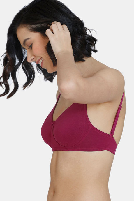 Zivame Innovation Double Layered Non Wired 3/4th Coverage Backless Bra - Raspberry Radiance — image 4